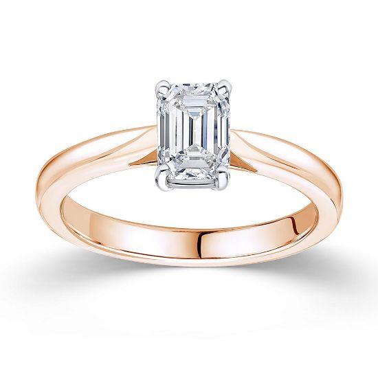 Picture of Emerald Cut Solitaire Engagement Ring